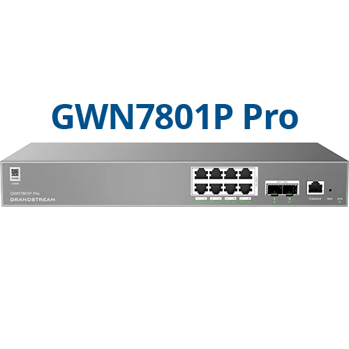 Switch Layer 2++ con 8 puertos Gb RJ45 PoE y 2 puertos SFP+