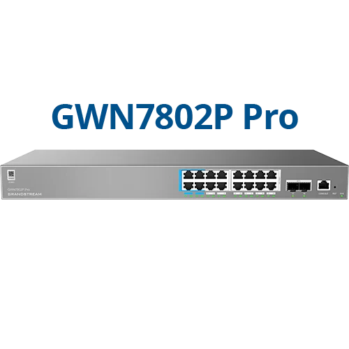 Switch Layer 2++ con 16 puertos Gb RJ45 PoE y 2 puertos SFP+