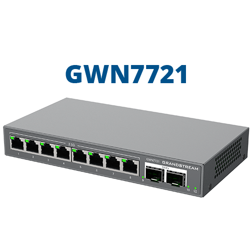 [GWN7721] Switch gestionable layer 2, 8 puertos x 2,5GB y 2 puertos SFP+